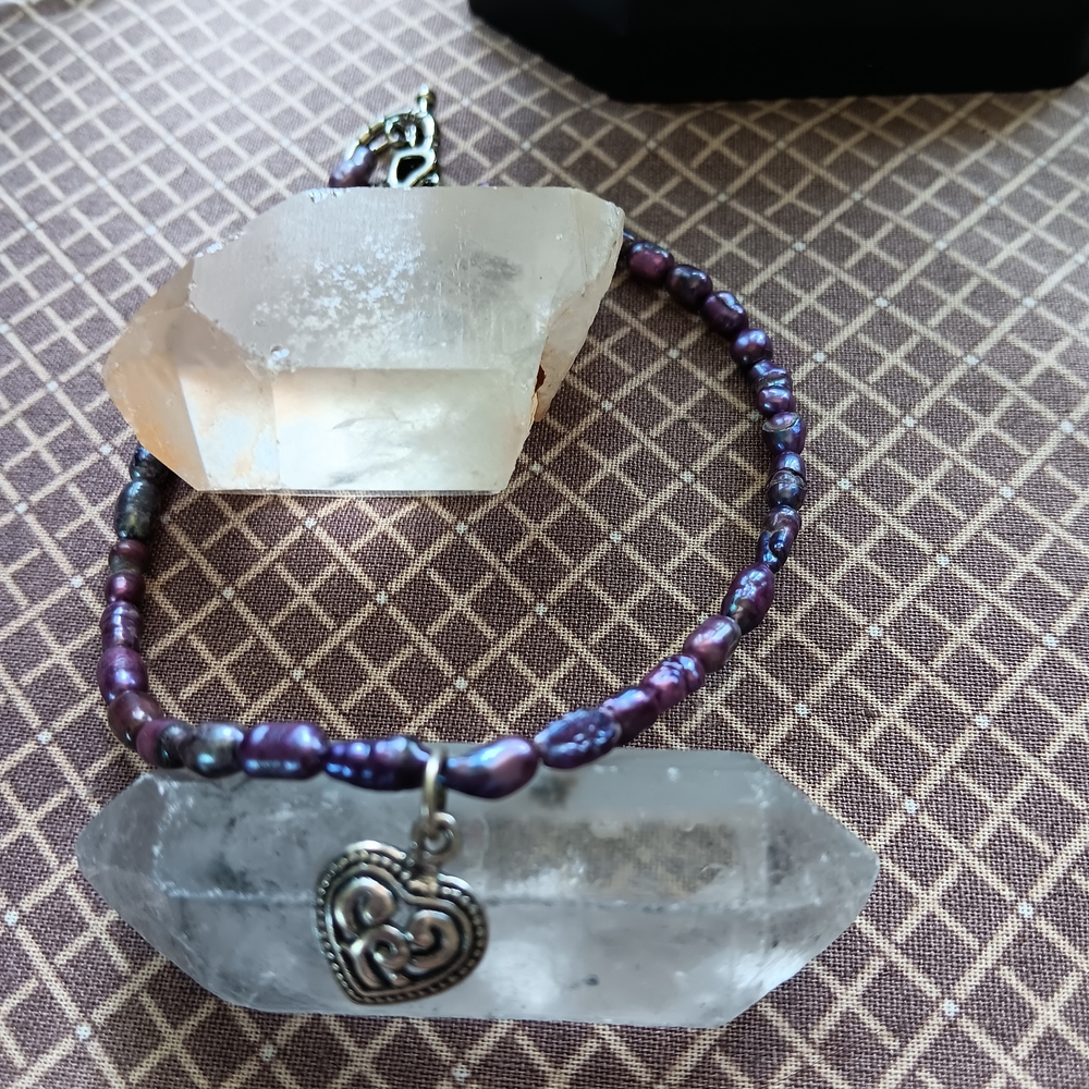 Real Pearl & Sterling Heart Doll Or Stuffed Animal Necklace Handmade